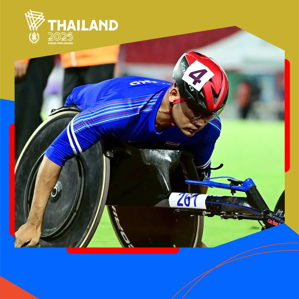 The Legend continues!  “Prawat” clinches Double Gold at ASEAN Para Games, reclaiming the speed throne in Style