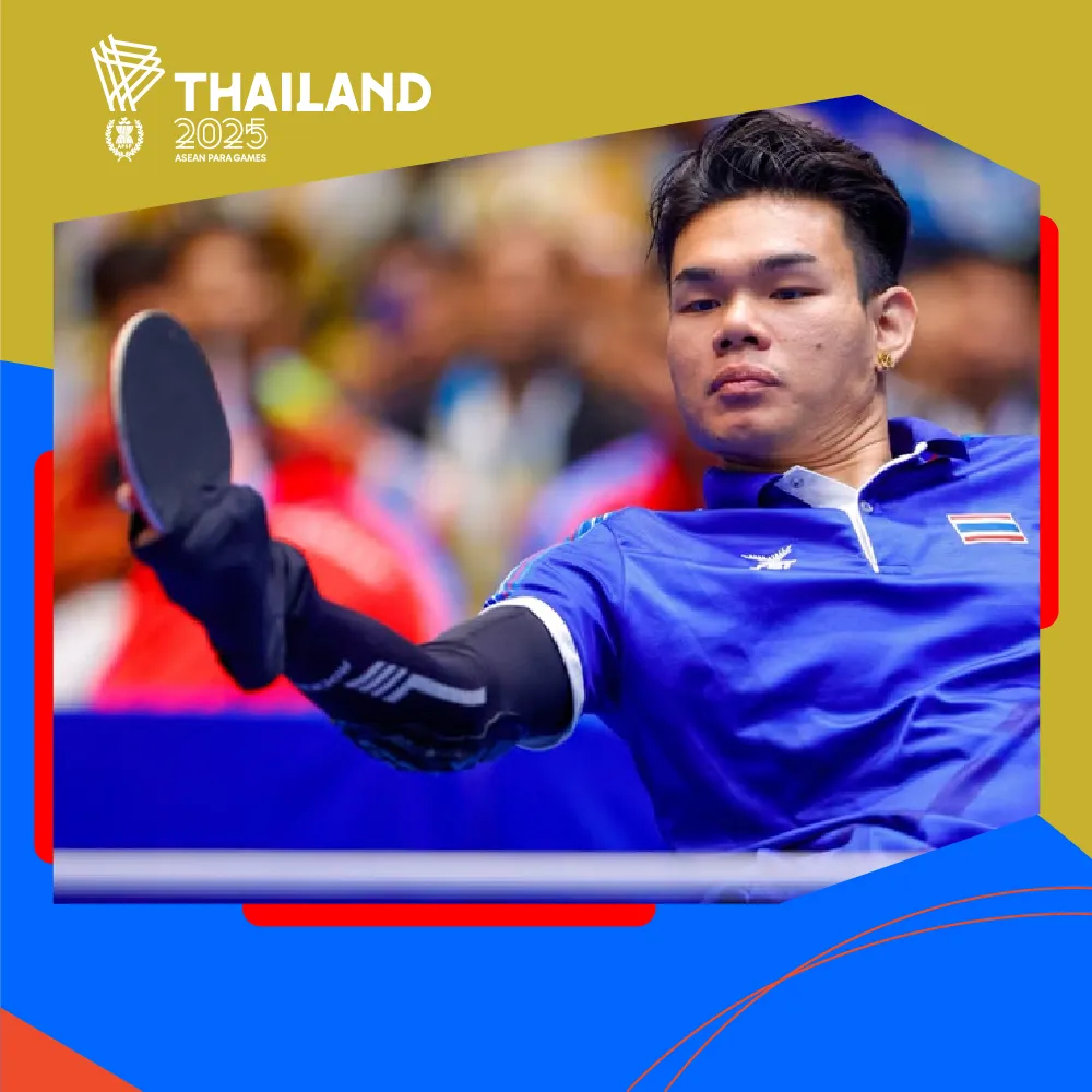 “Pote” Dominates the Table, Claiming 3rd Consecutive Table Tennis Gold at ASEAN Para Games